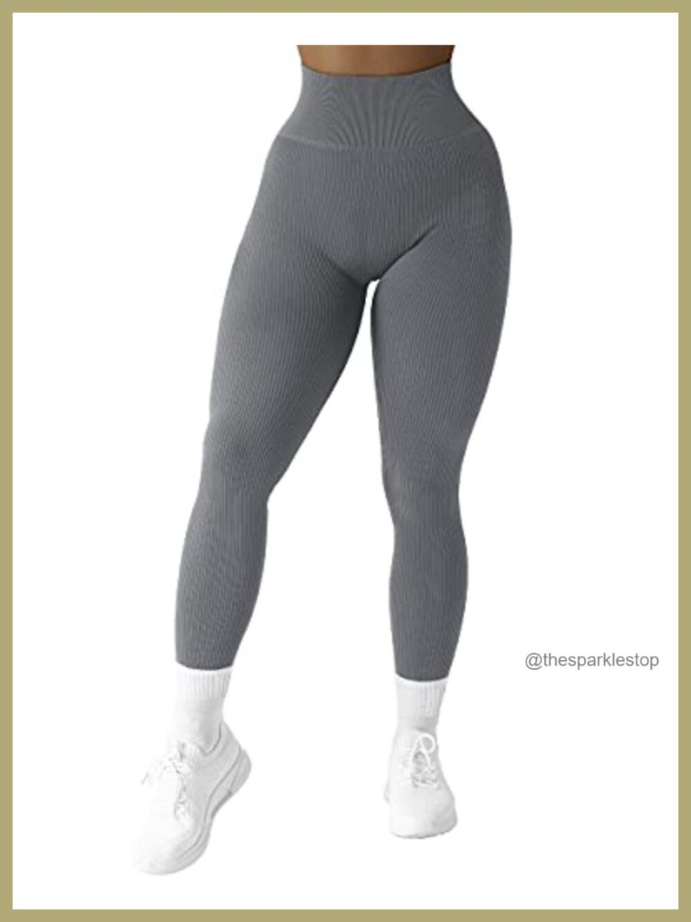 Ribbed Seamless High Waisted Workout Leggings Yoga Pants Squat Proof